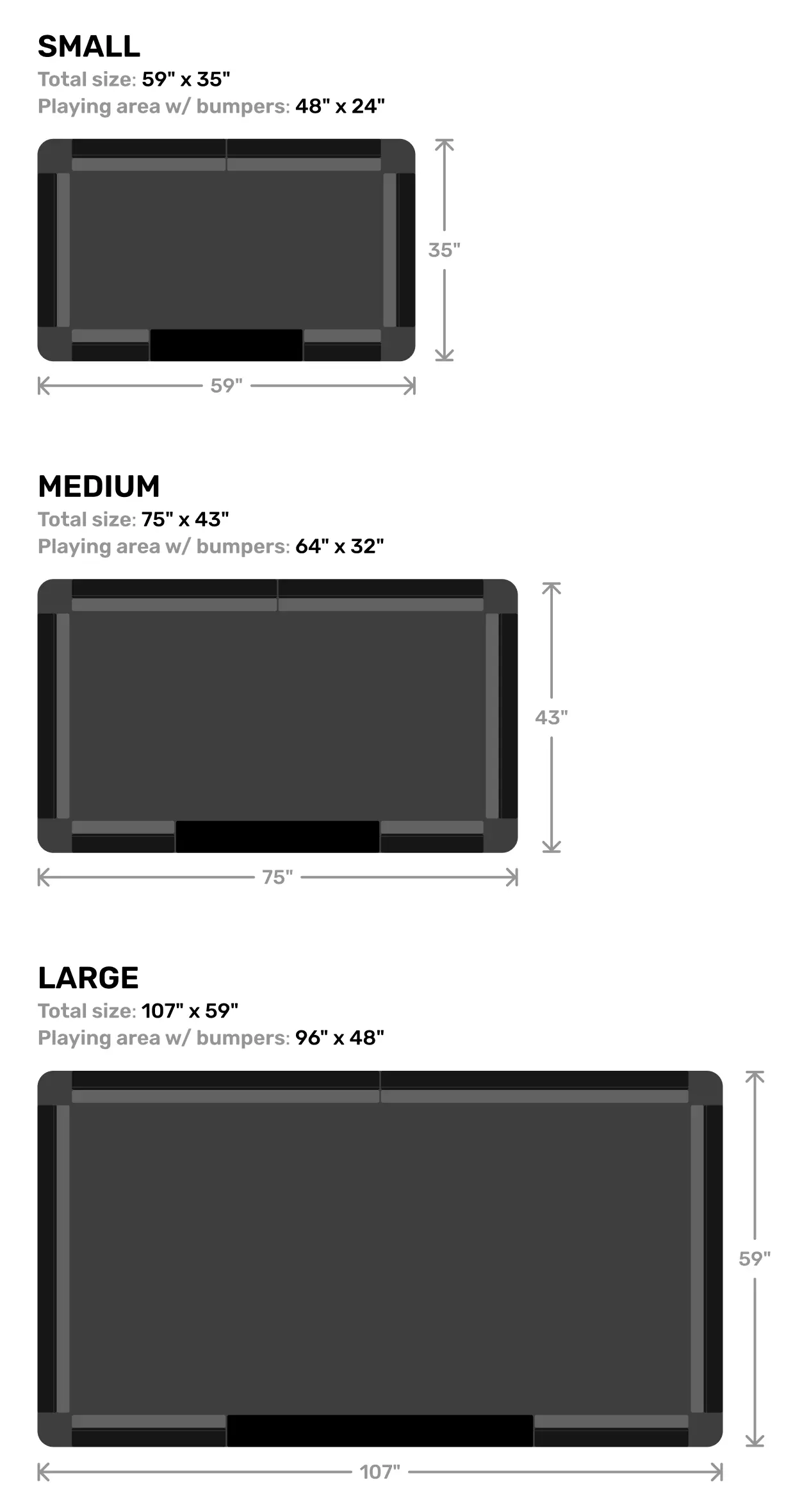 Danglemat size chart