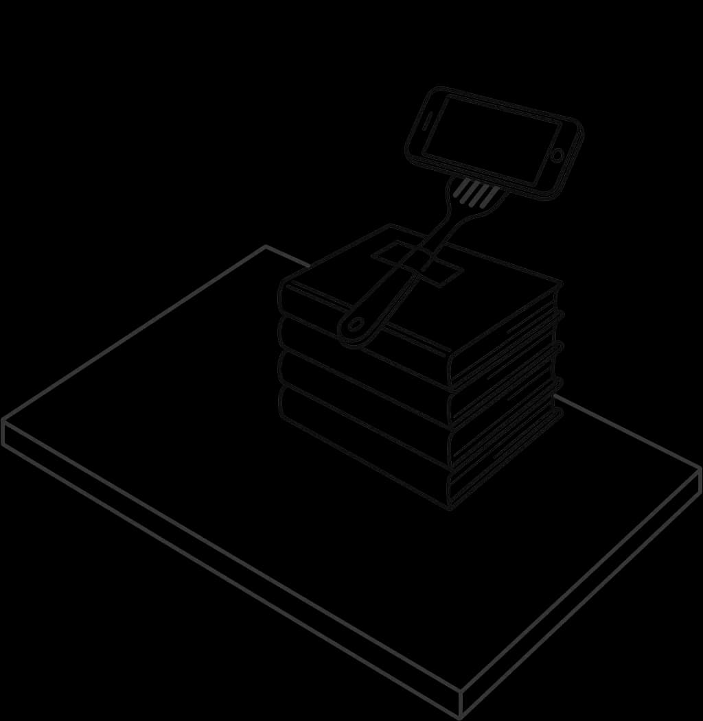 Diagram showing how to set up iPhone for puck tracking with a spatula